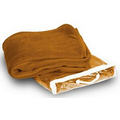Micro Plush Coral Fleece Blanket --50X60 Caramel (Embroidered) ***FREE RUSH***